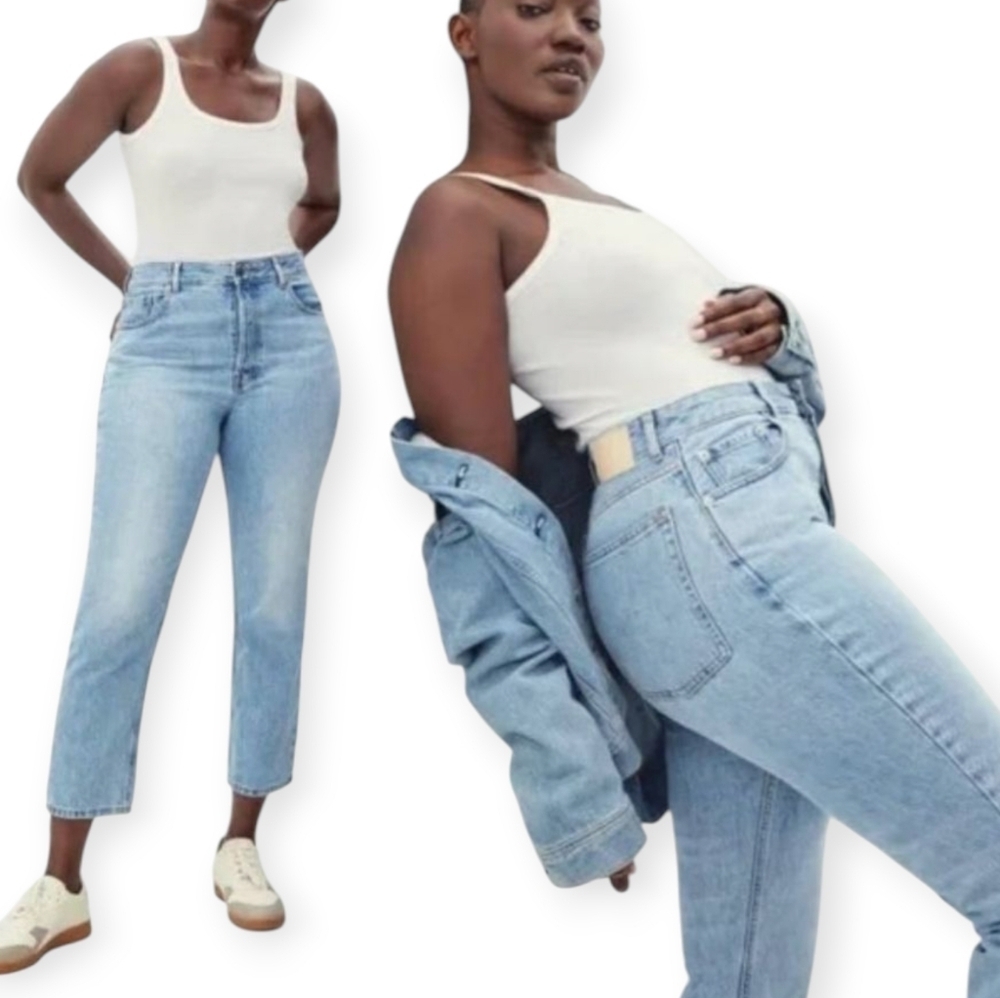 Everlane The Curvy '90s Cheeky Straight Leg Jeans Ankle Crop Plus Size 32